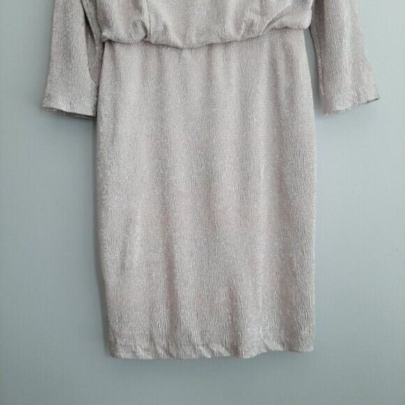 CALVIN KLEIN Metallic Shimmer Long Sleeve Dress Sz 8 - Picture 5 of 12